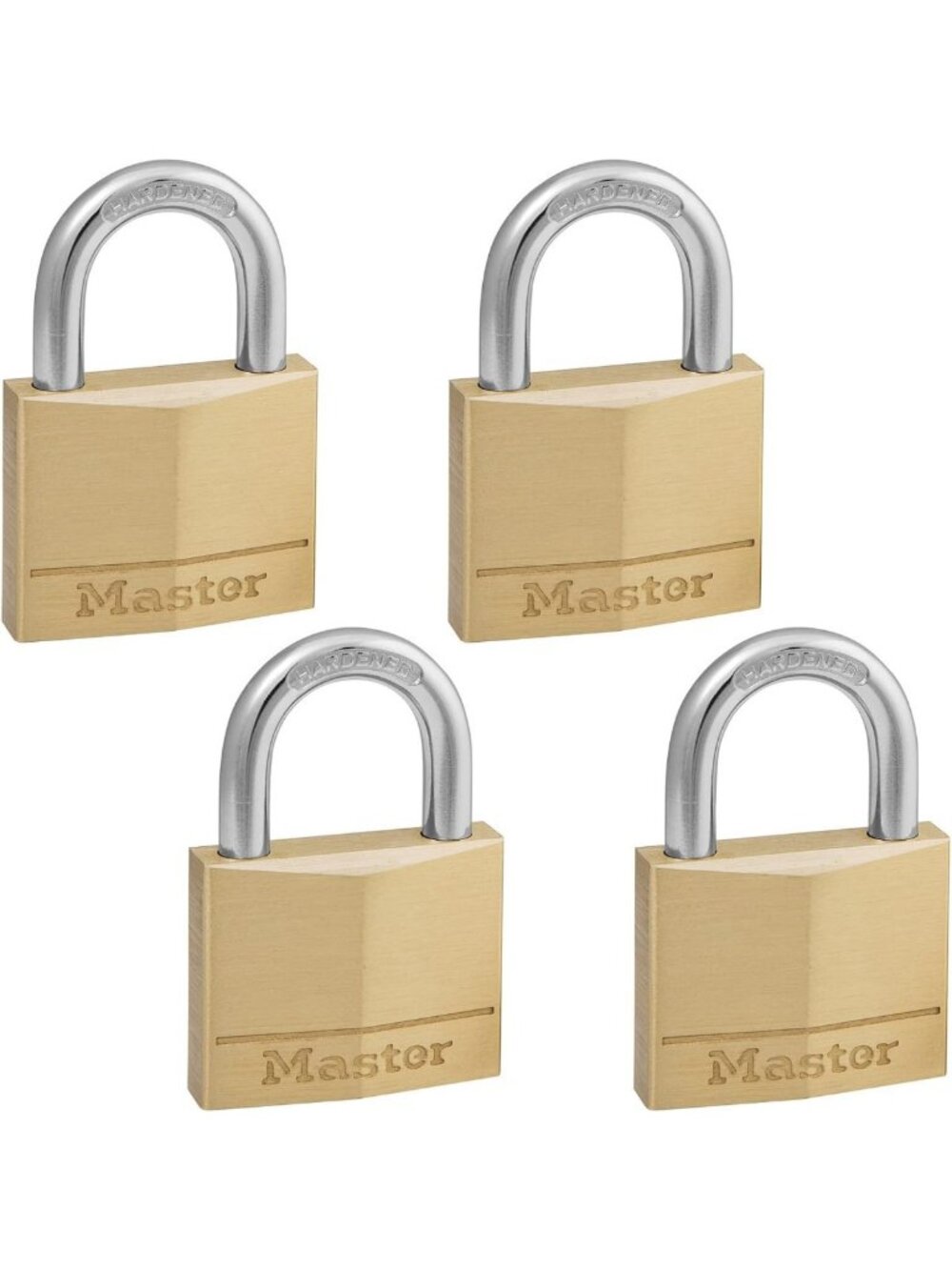 Solid Brass Padlock with Key - 4 Pack, Durable Security Lock for Home & Travel